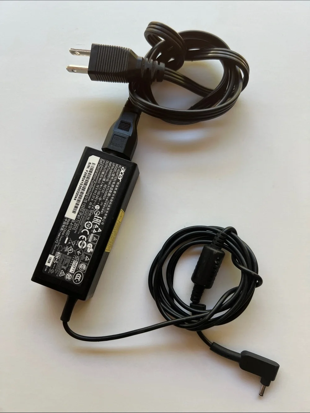 Acer Black AC Power Adapter with Integrated Cable